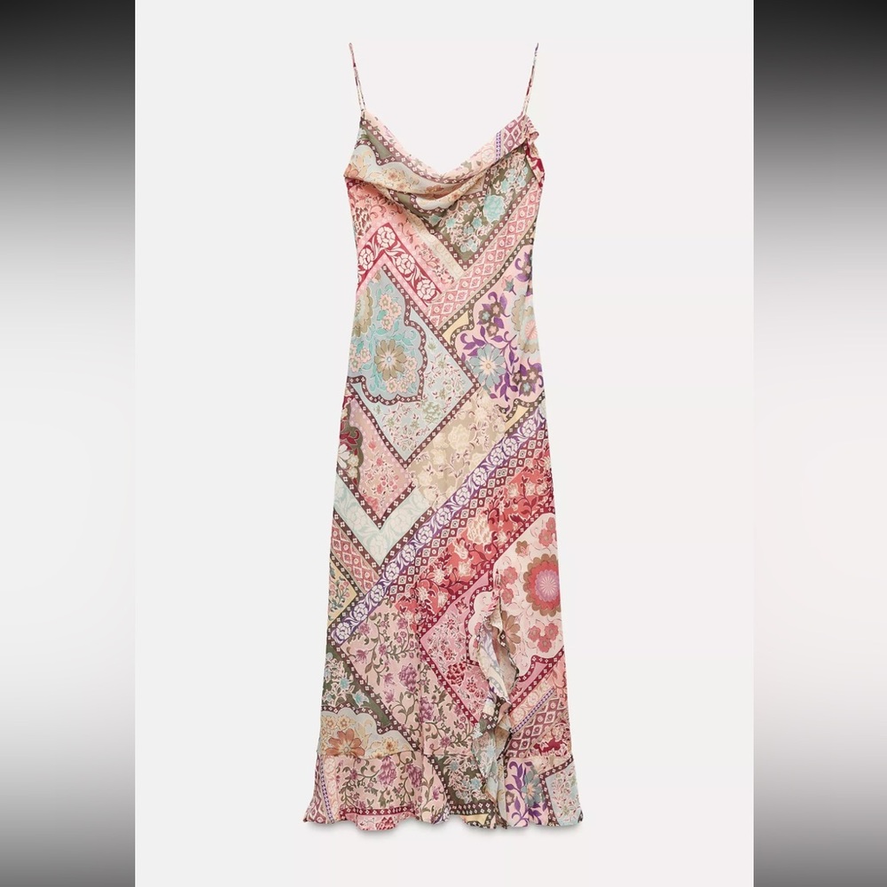 Zara Paisley Patchwork Slip Dress